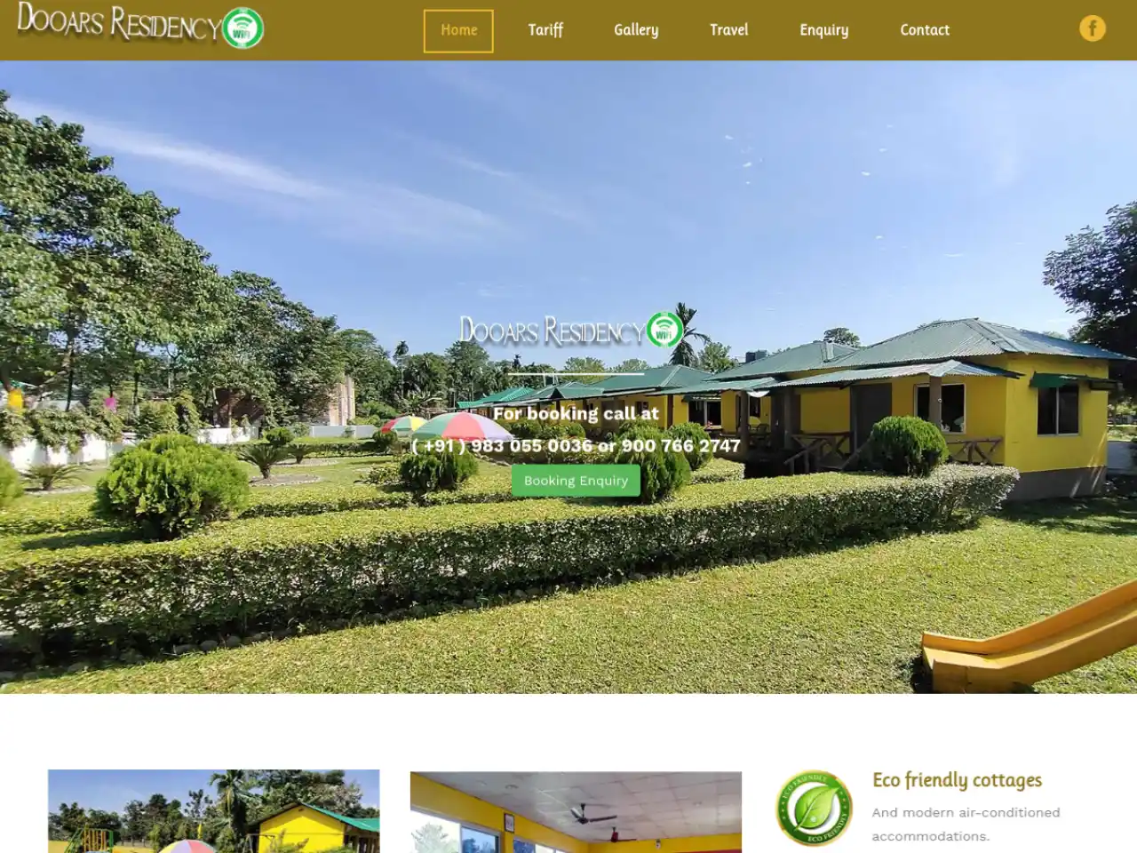 Dooars Residency — Resort website design in Murti, Jalpaiguri District — Dooars
