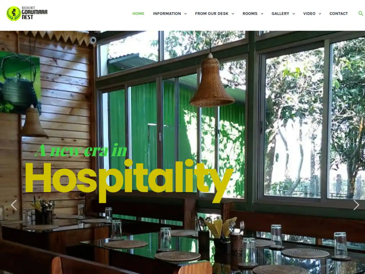 Gorumara Nest — Eco Resort website design in Murti, Jalpaiguri District — Dooars