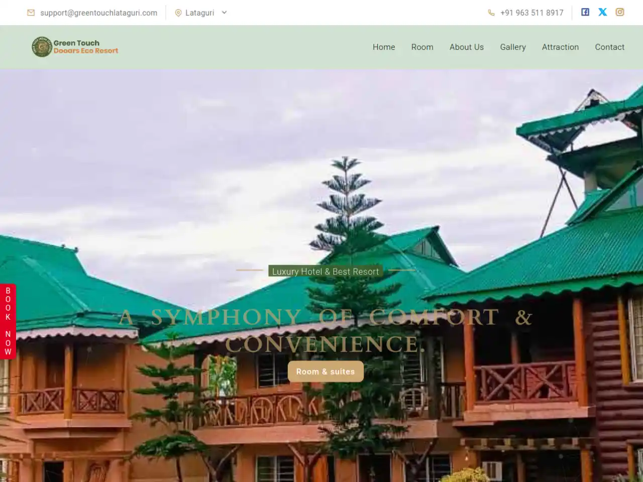 Green Touch Dooars Eco Resort — Eco Resort website design in Lataguri, Jalpaiguri District — Dooars